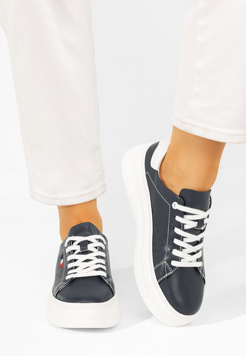 Tasiana tengerészkék telitalpú platform sneaker