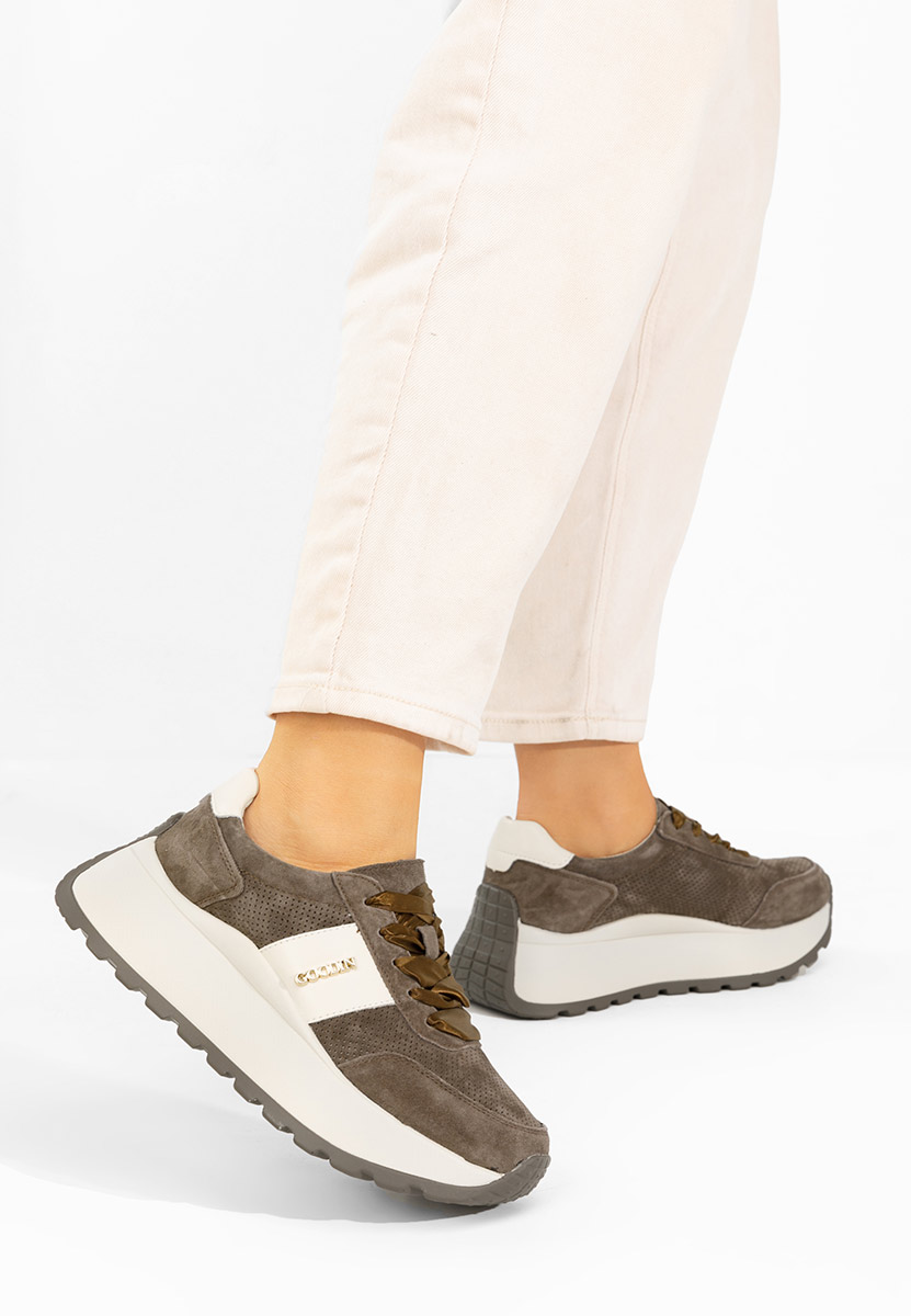 Densia barna telitalpú platform sneaker