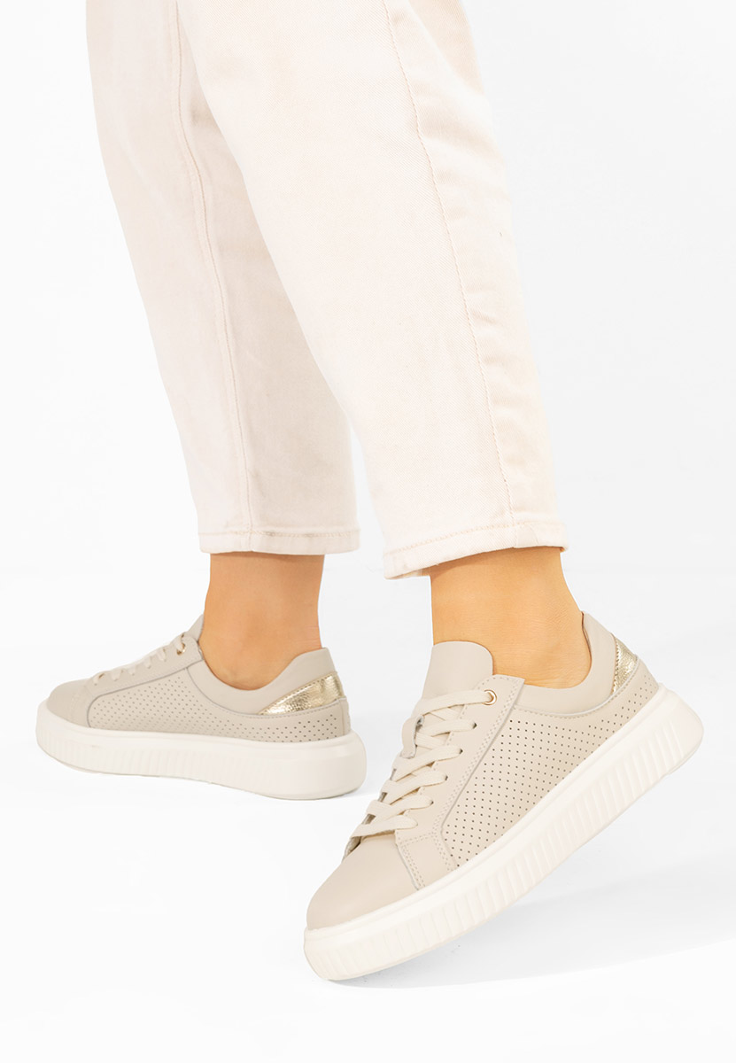Ginetta bézs női bőr sneaker