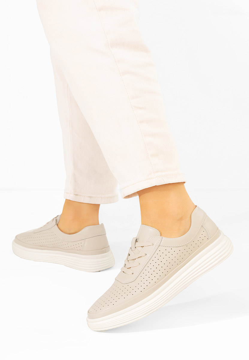 Nederia bézs női bőr félcipő