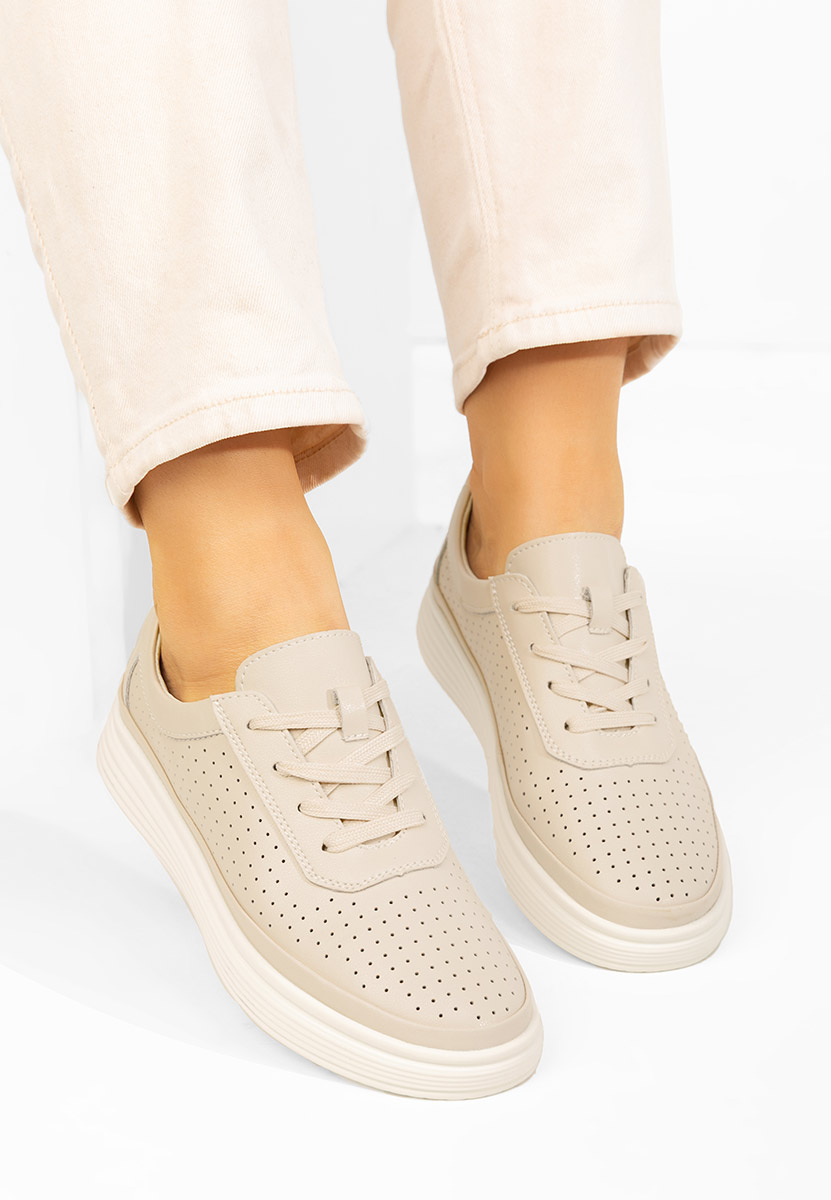 Nederia bézs női bőr félcipő