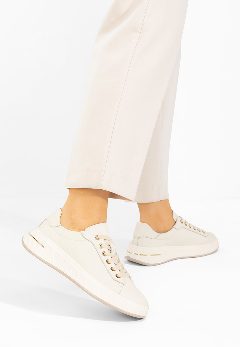 Issabel bézs női bőr félcipő