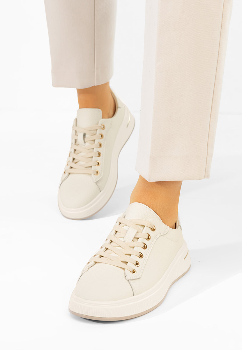 Issabel bézs női bőr félcipő