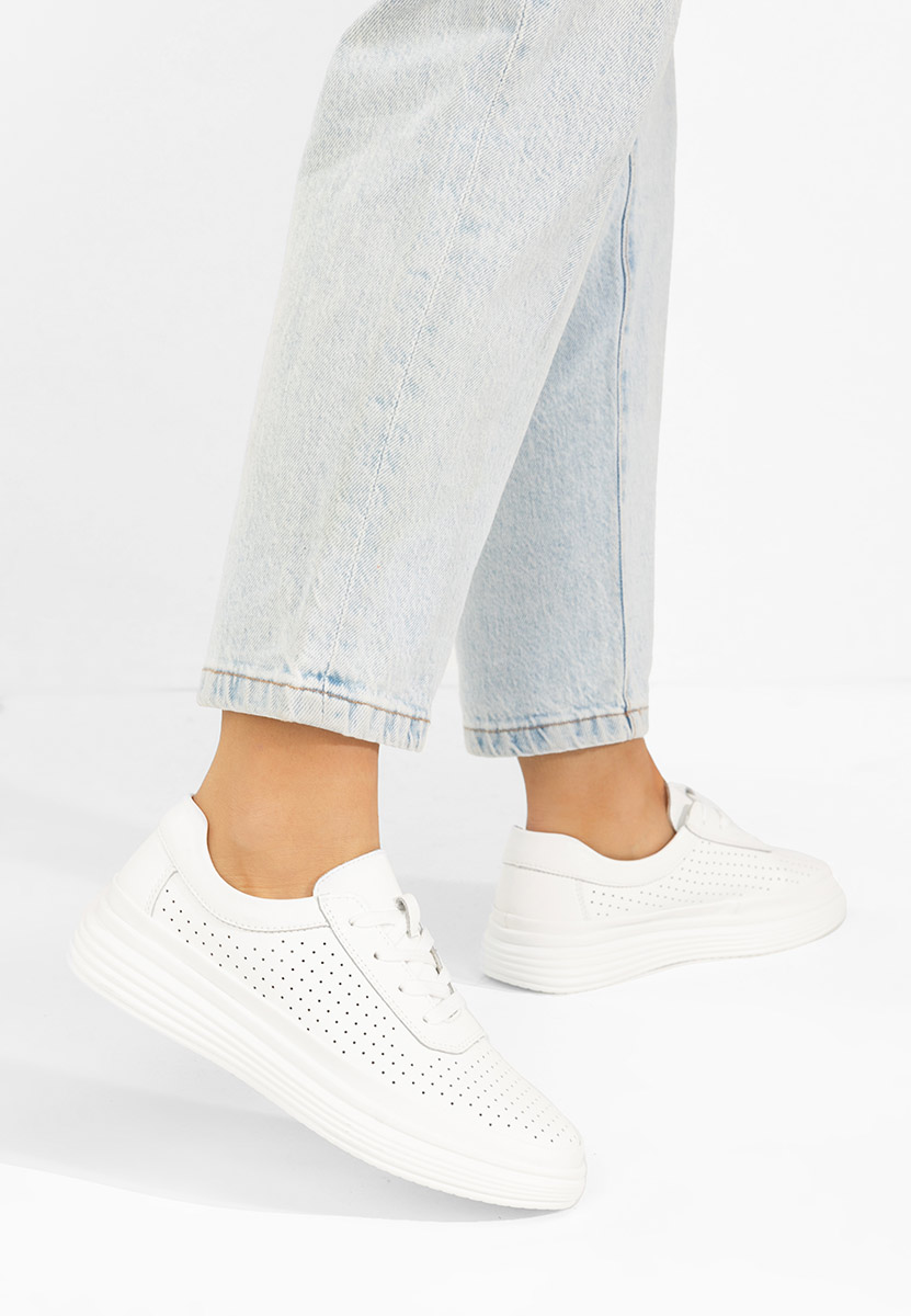 Nederia fehér női bőr félcipő