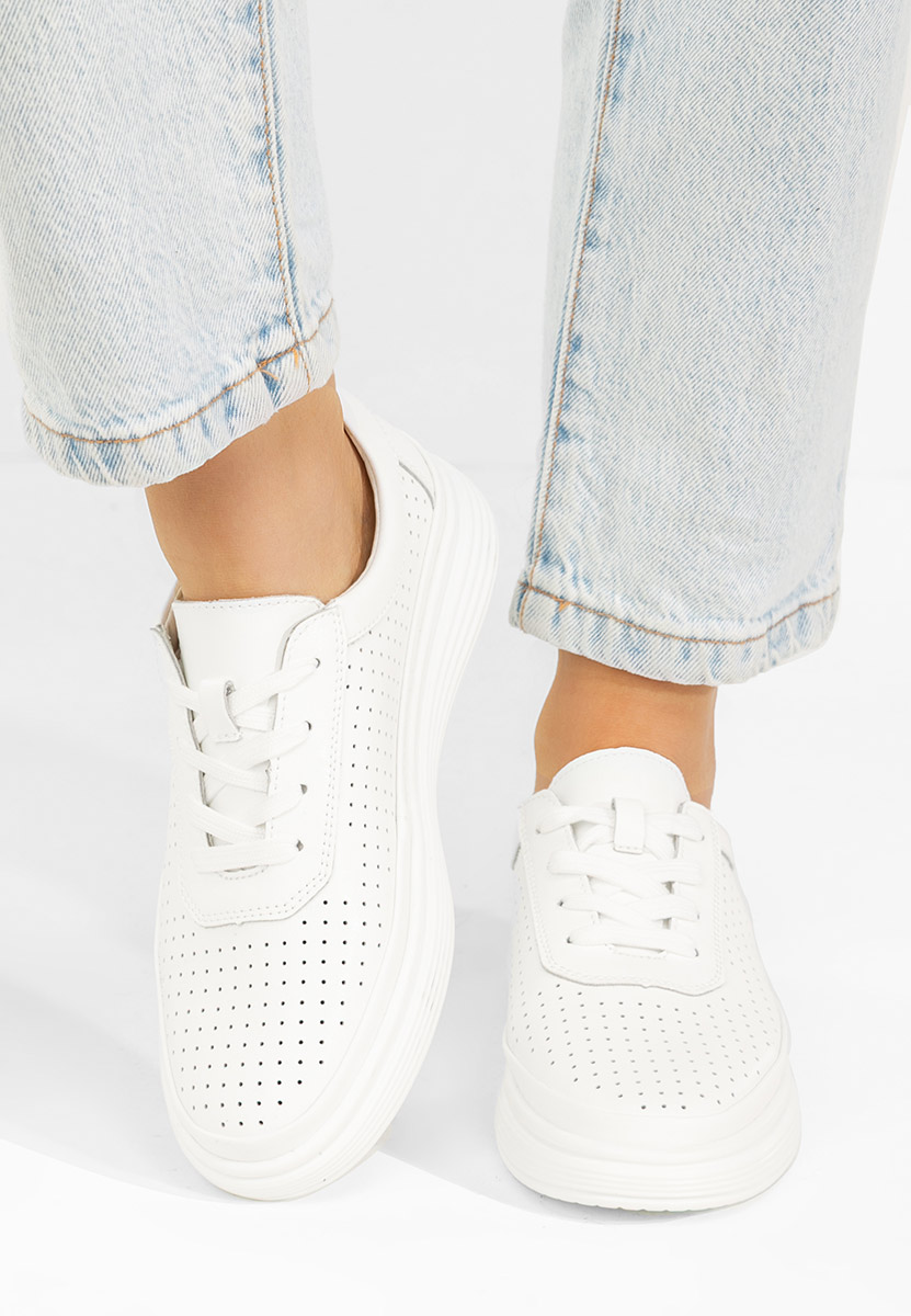 Nederia fehér női bőr félcipő