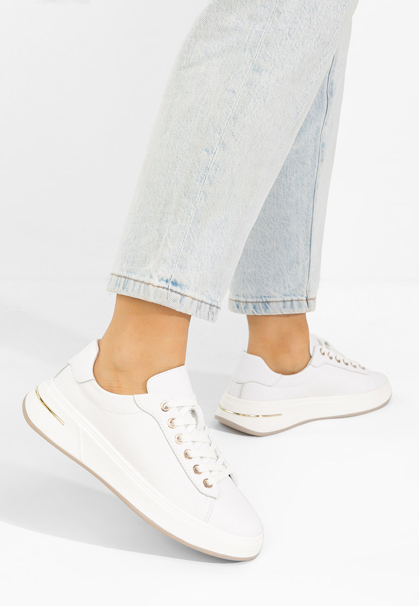 Issabel fehér női bőr félcipő