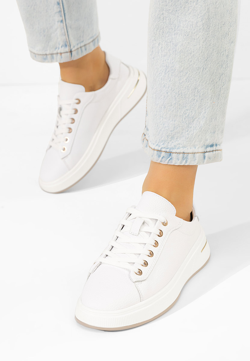 Issabel fehér női bőr félcipő