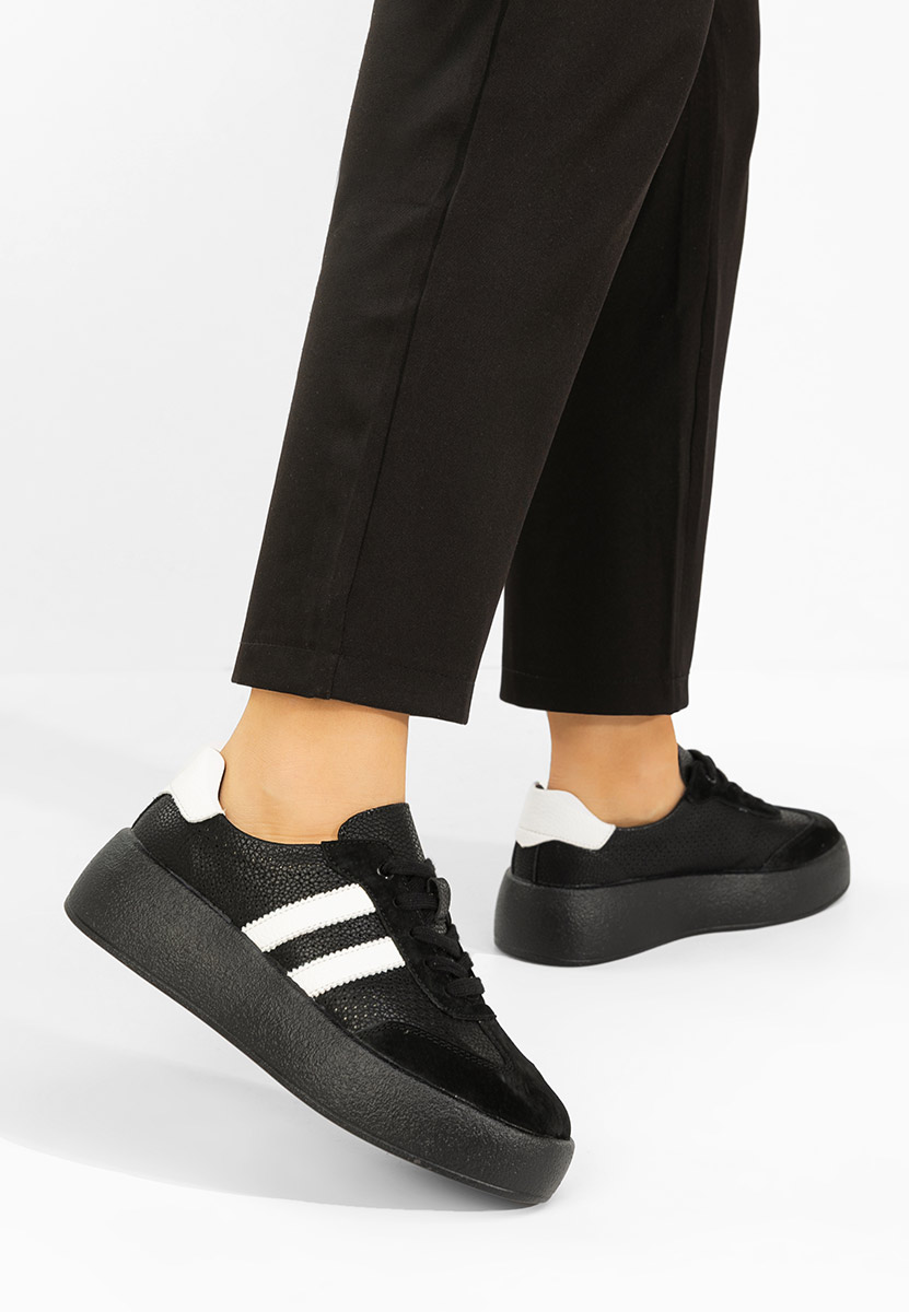 Jiustina fekete női bőr sneaker