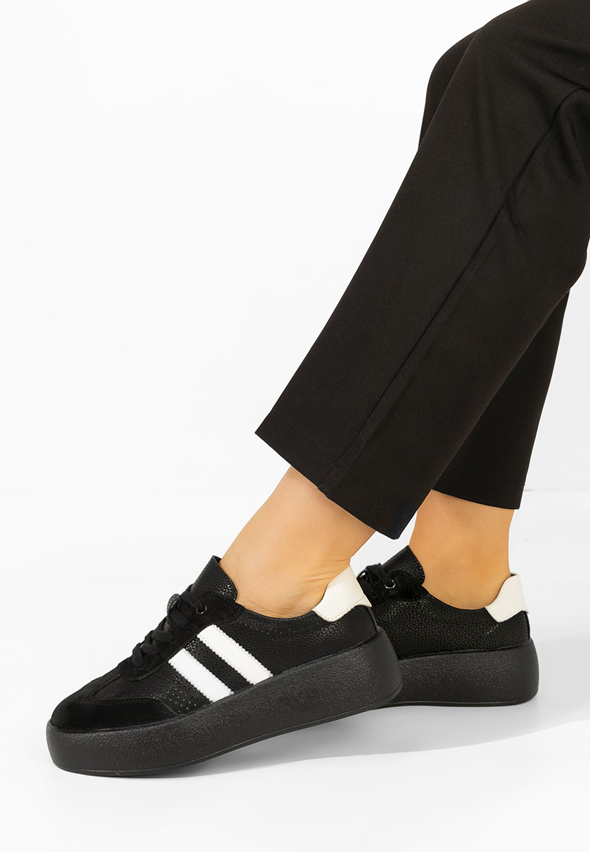 Jiustina fekete női bőr sneaker