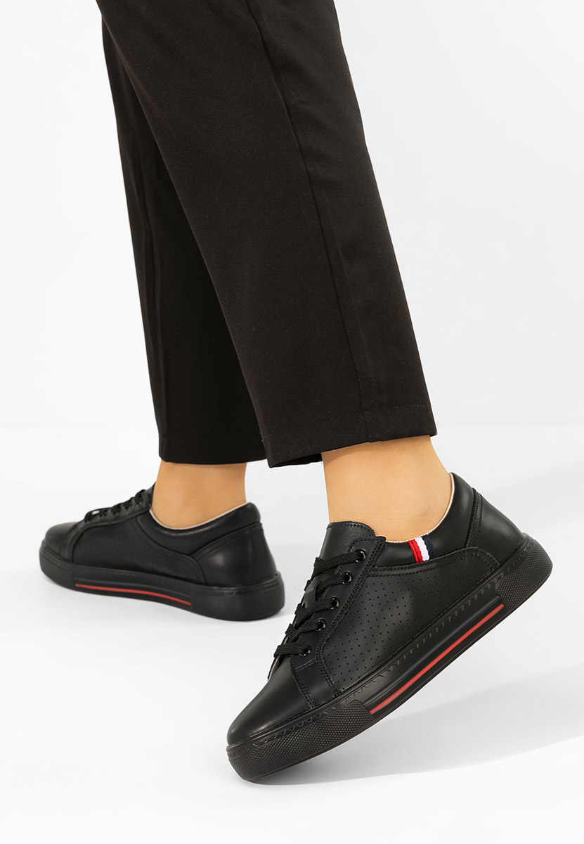 Timina fekete női bőr sneaker