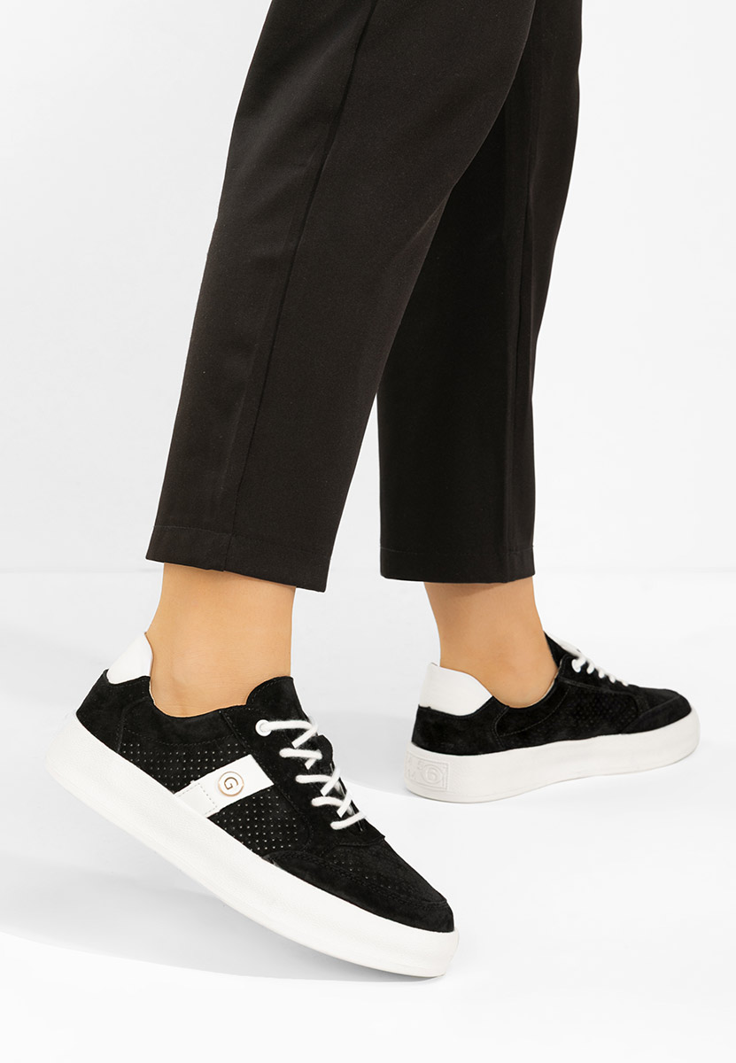 Jayne fekete női bőr sneaker