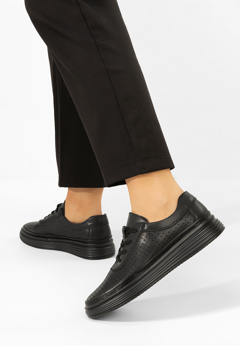 Nederia fekete női bőr sneaker