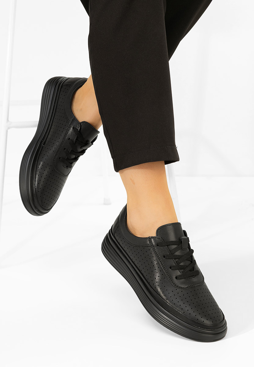 Nederia fekete női bőr sneaker