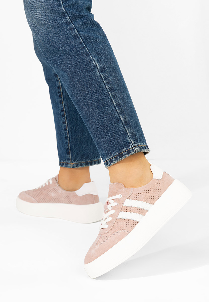 Jiustina rózsaszín női bőr sneaker