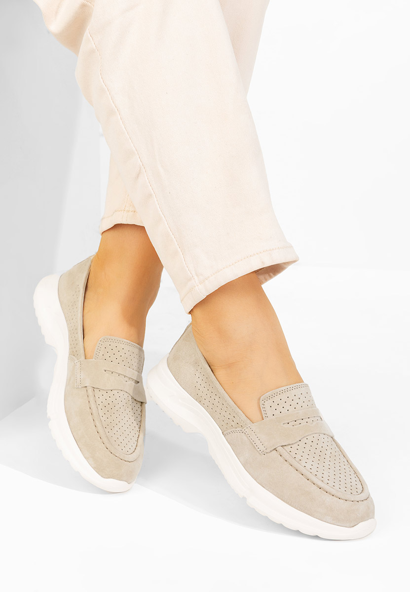 Raluka bézs bőr mokaszin női