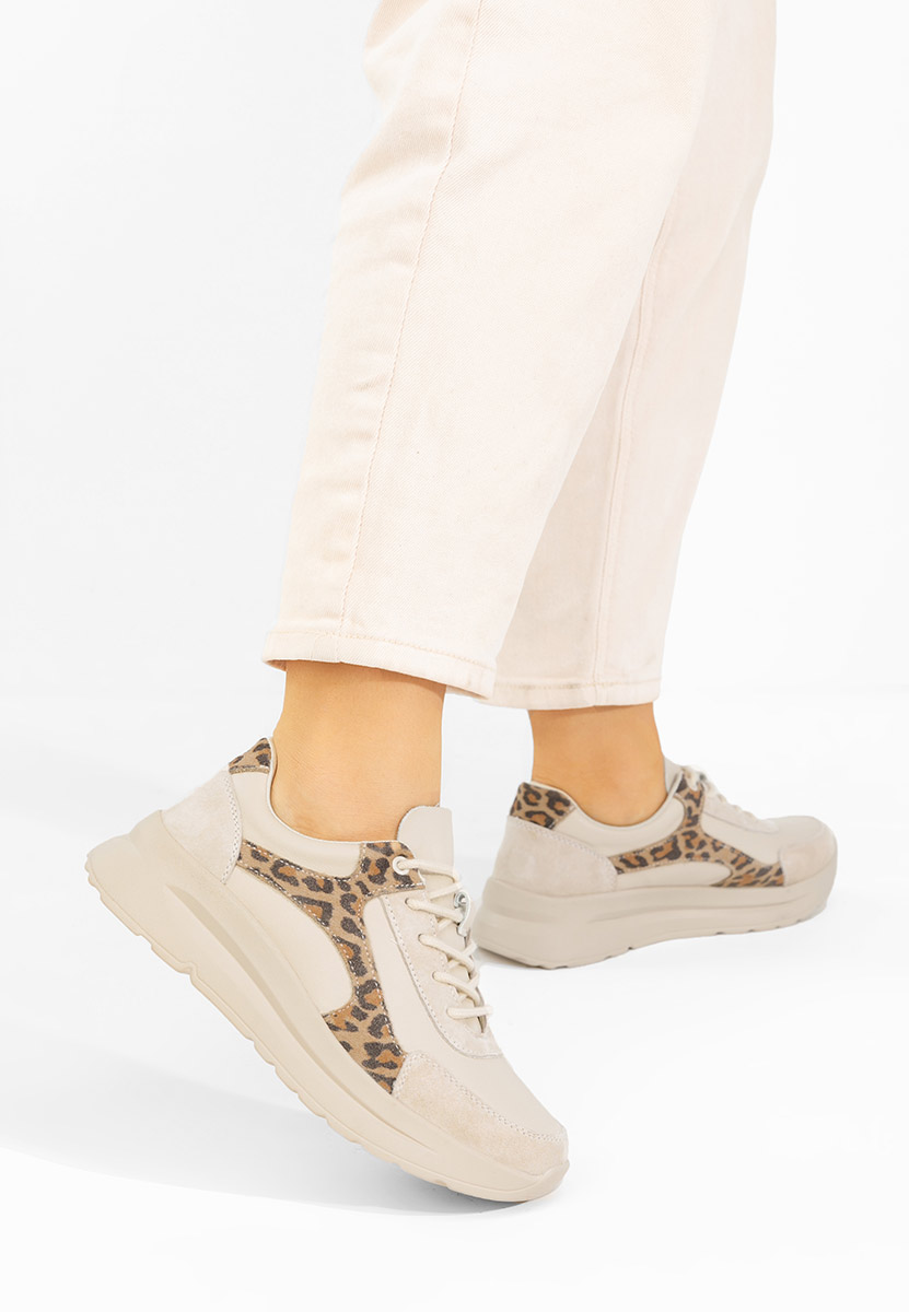 Arkania bézs női bőr sneaker