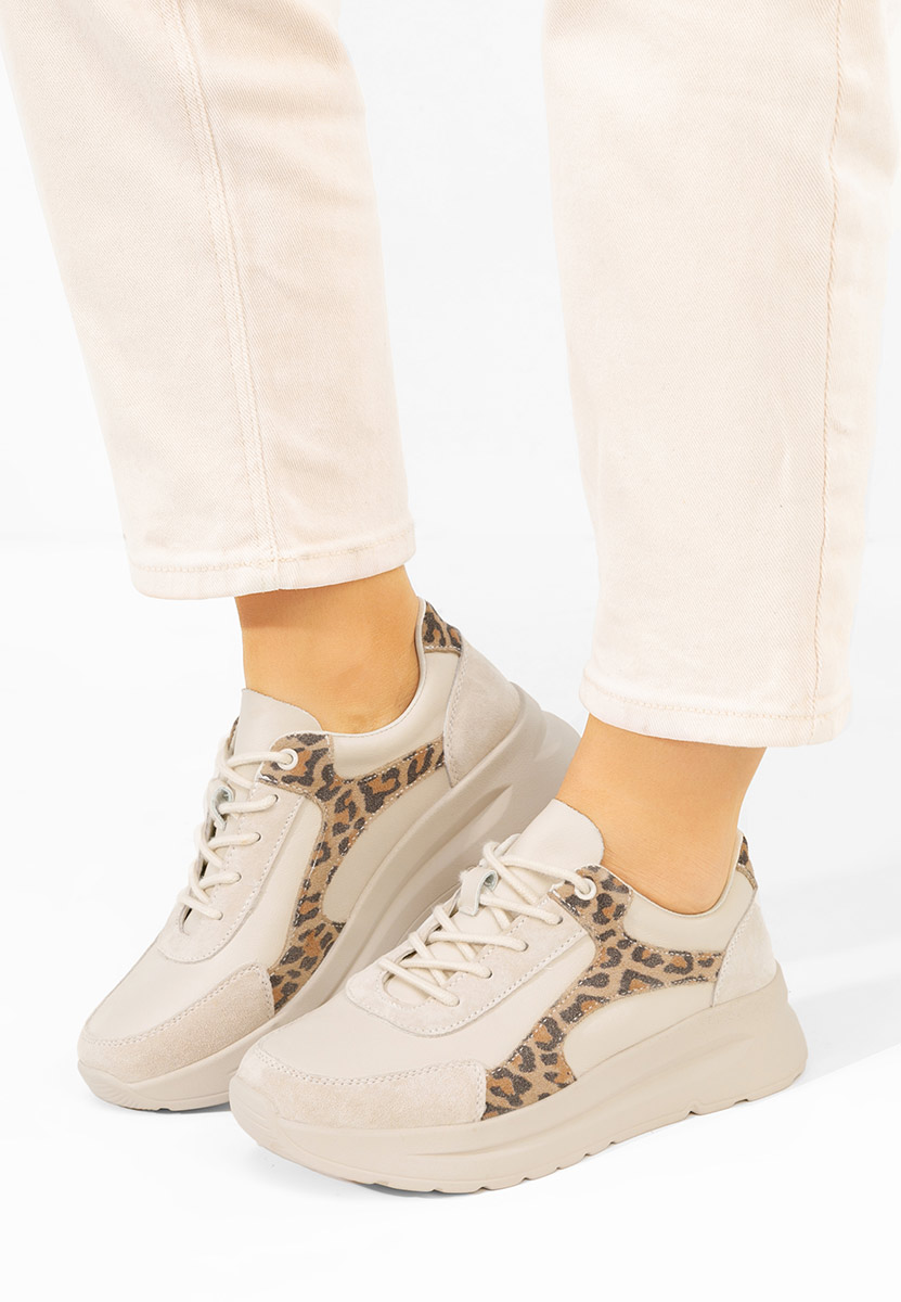 Arkania bézs női bőr sneaker