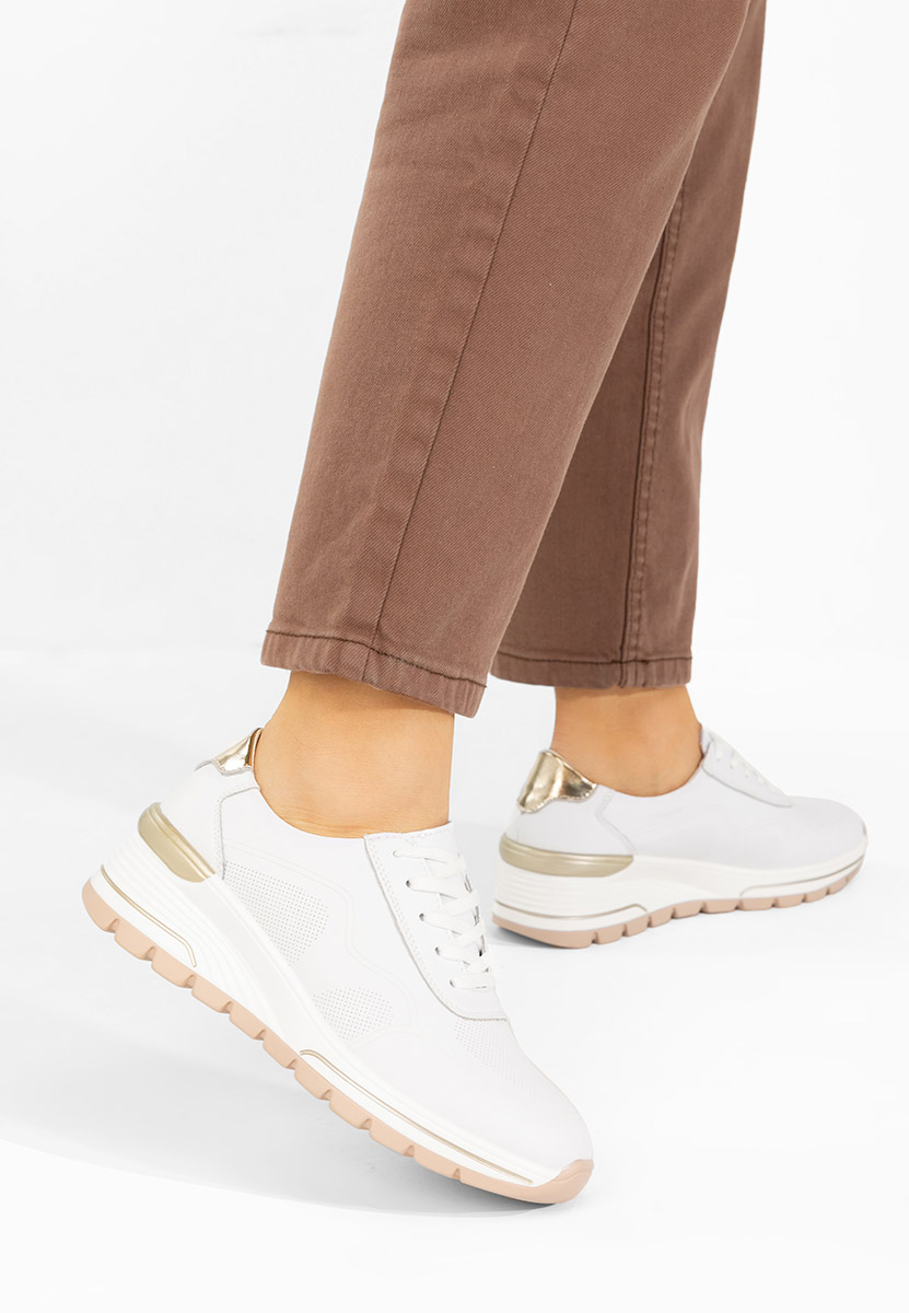 Thanh fehér női bőr sneaker
