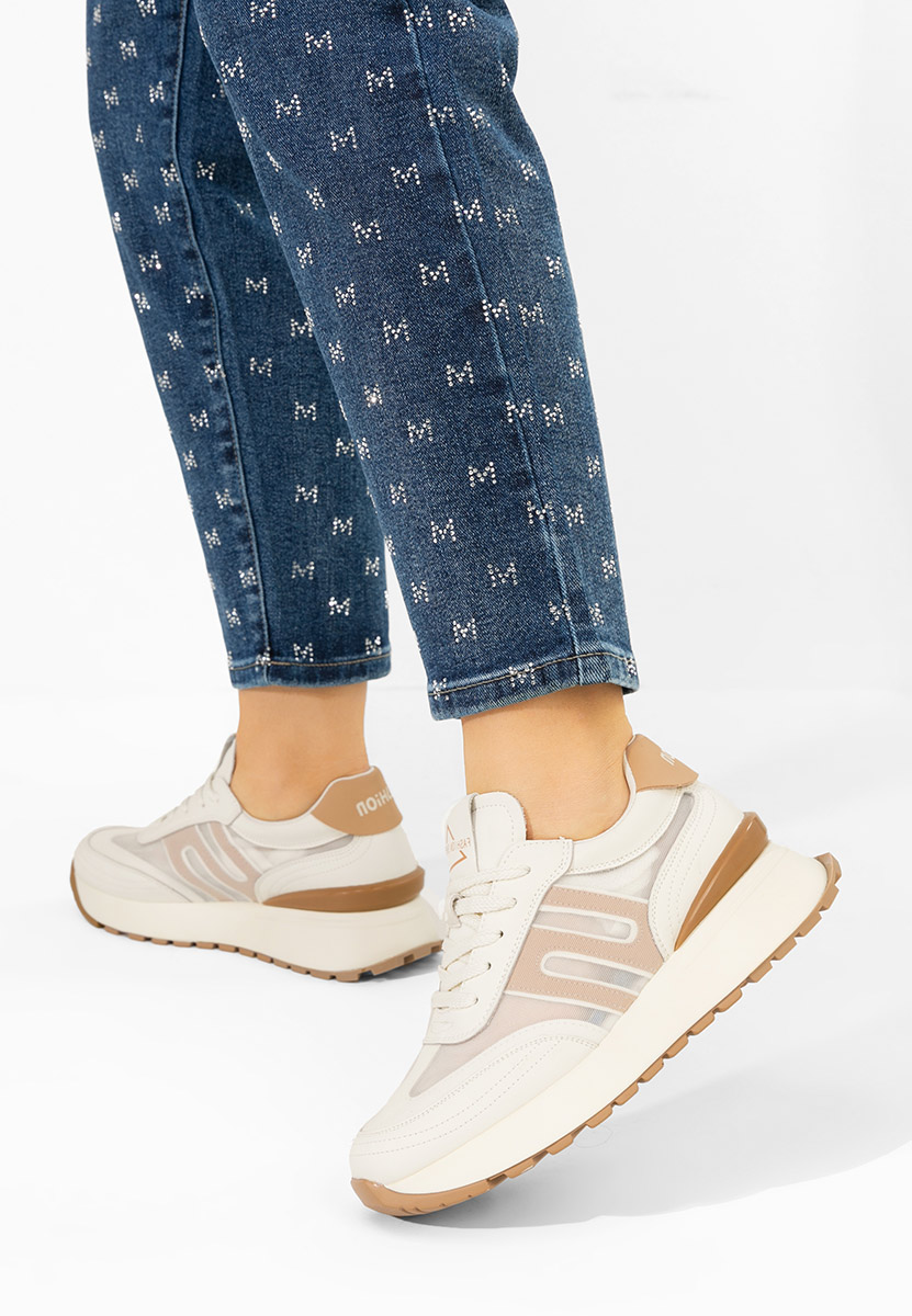 Vladia bézs női bőr sneaker