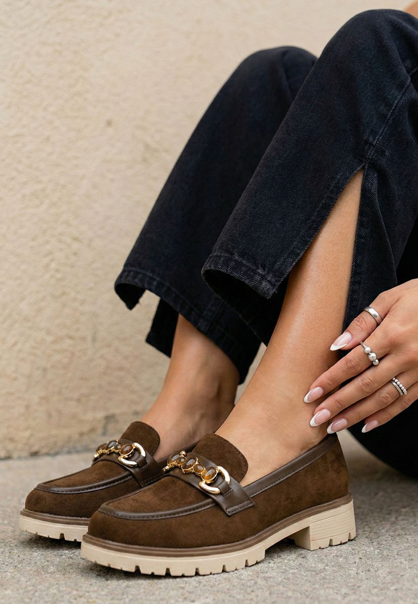 Amberlin barna női mokaszin