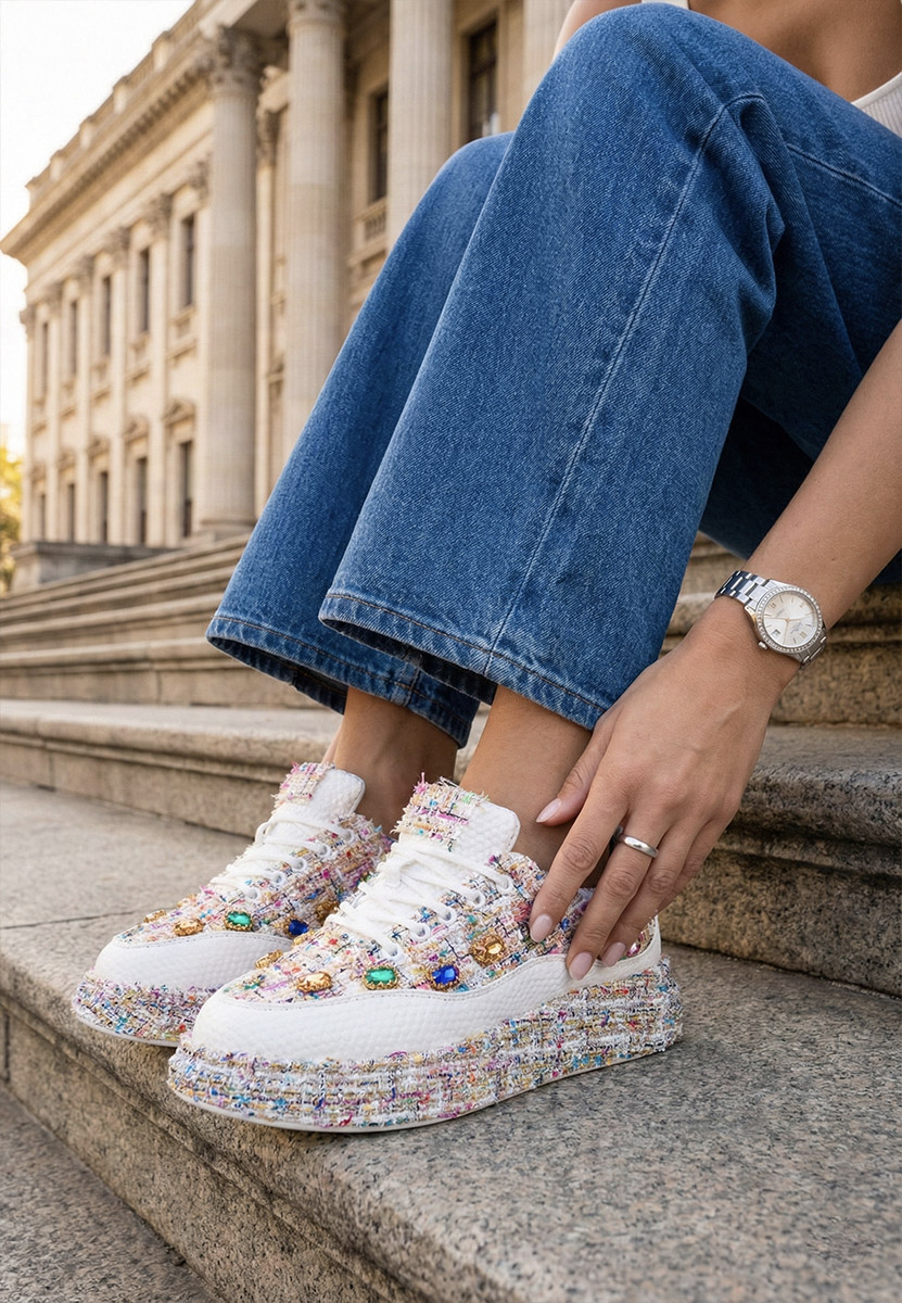 Daneta sokszínü telitalpú platform sneaker