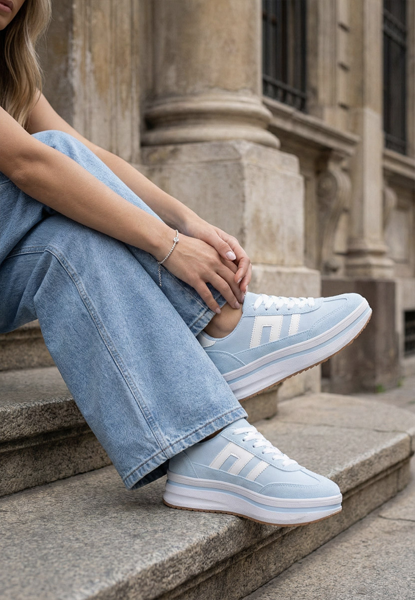 Jesie kék telitalpú platform sneaker