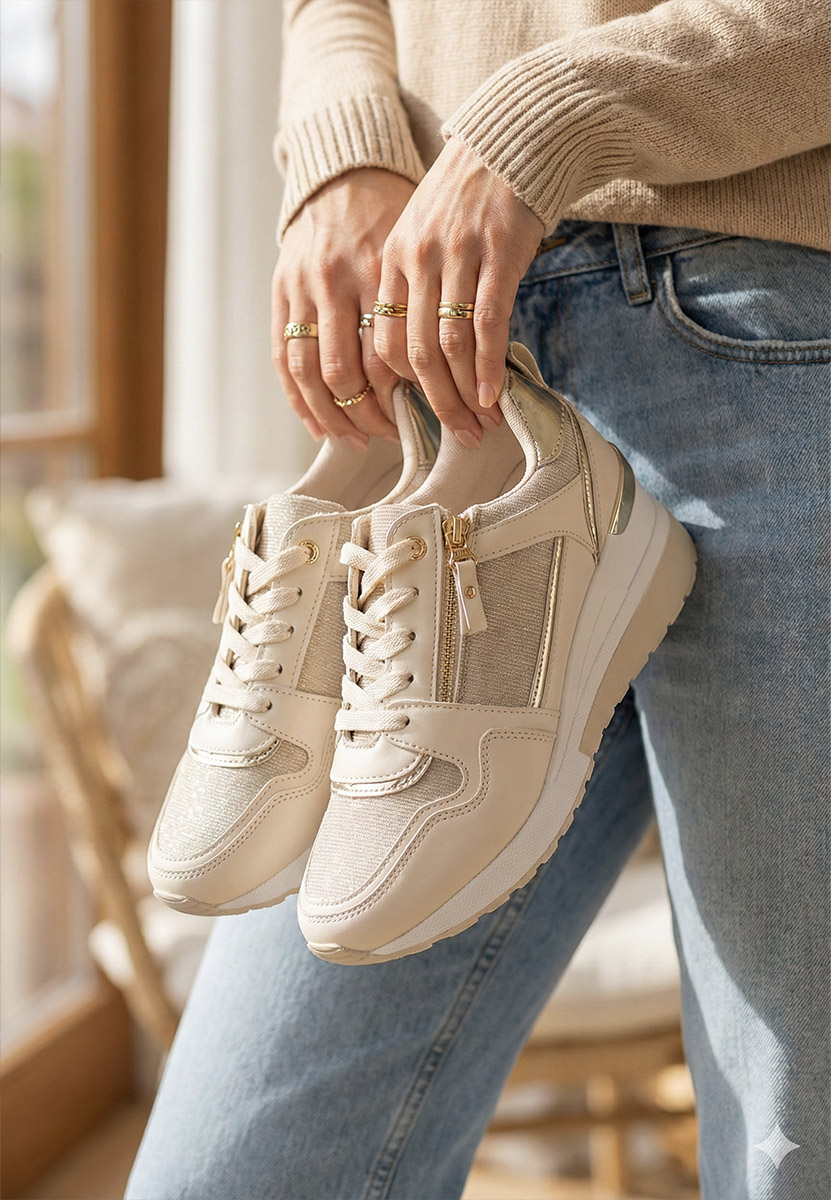 Rafina v2 bézs platform sneaker cipő 