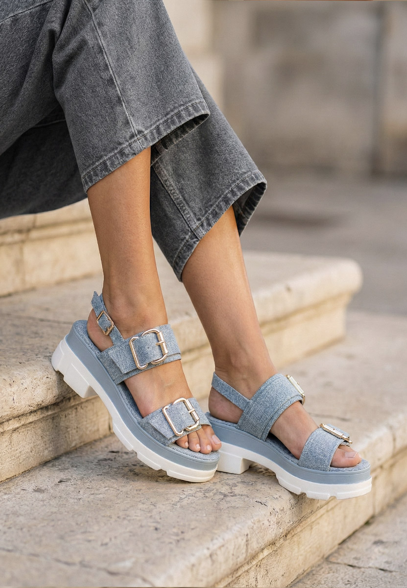 Raphaela tengerészkék platform szandál szandál