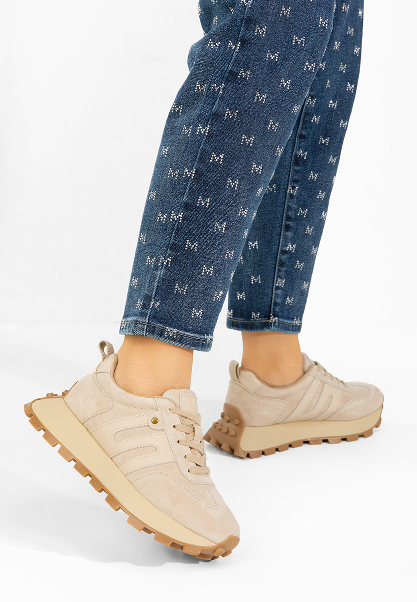 Naturală jomelia v2 bézs női bőr sneaker