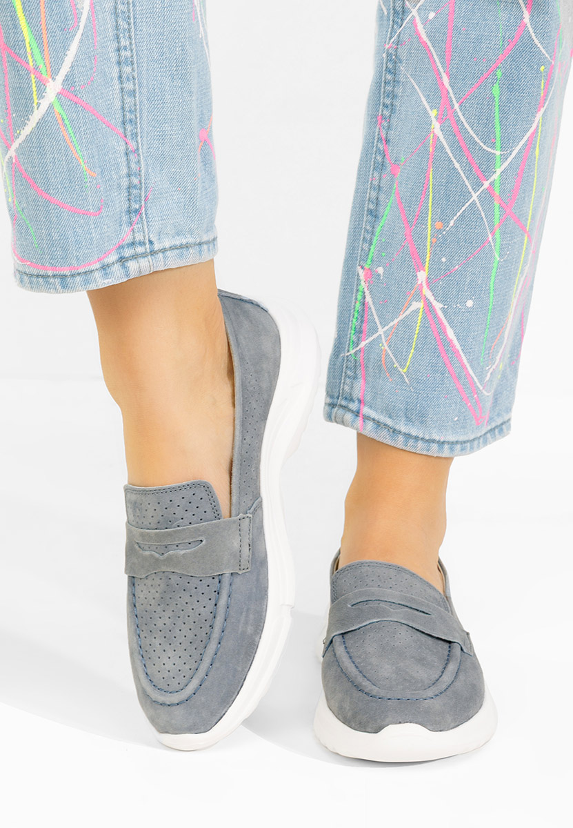 Raluka szürke bőr mokaszin női