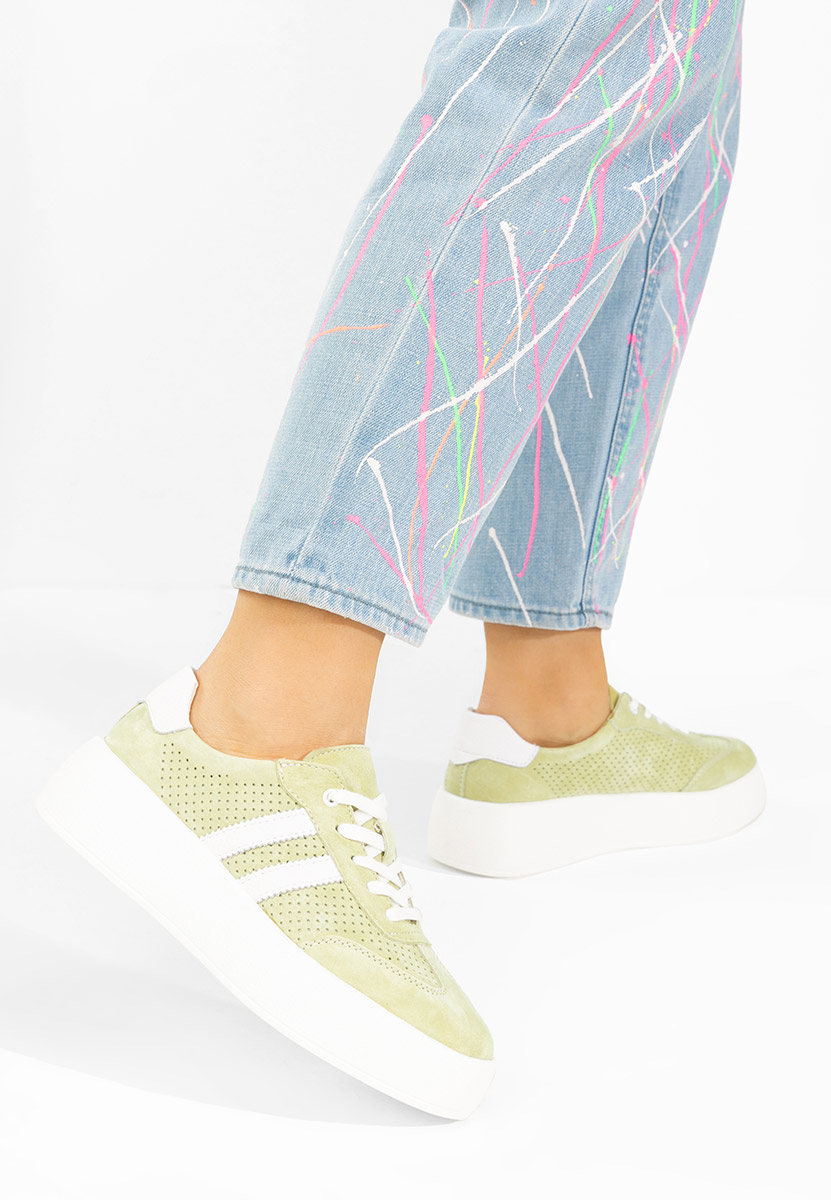 Jiustina zöld női bőr sneaker