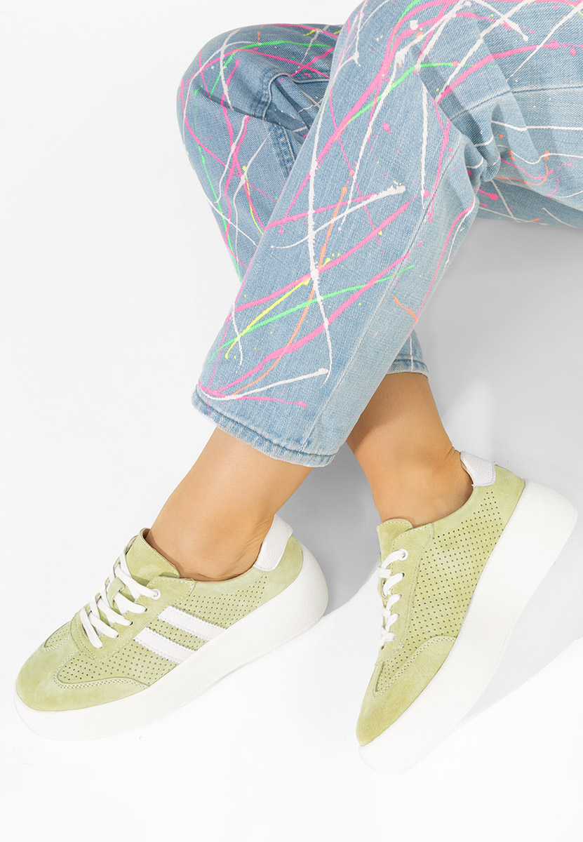 Jiustina zöld női bőr sneaker