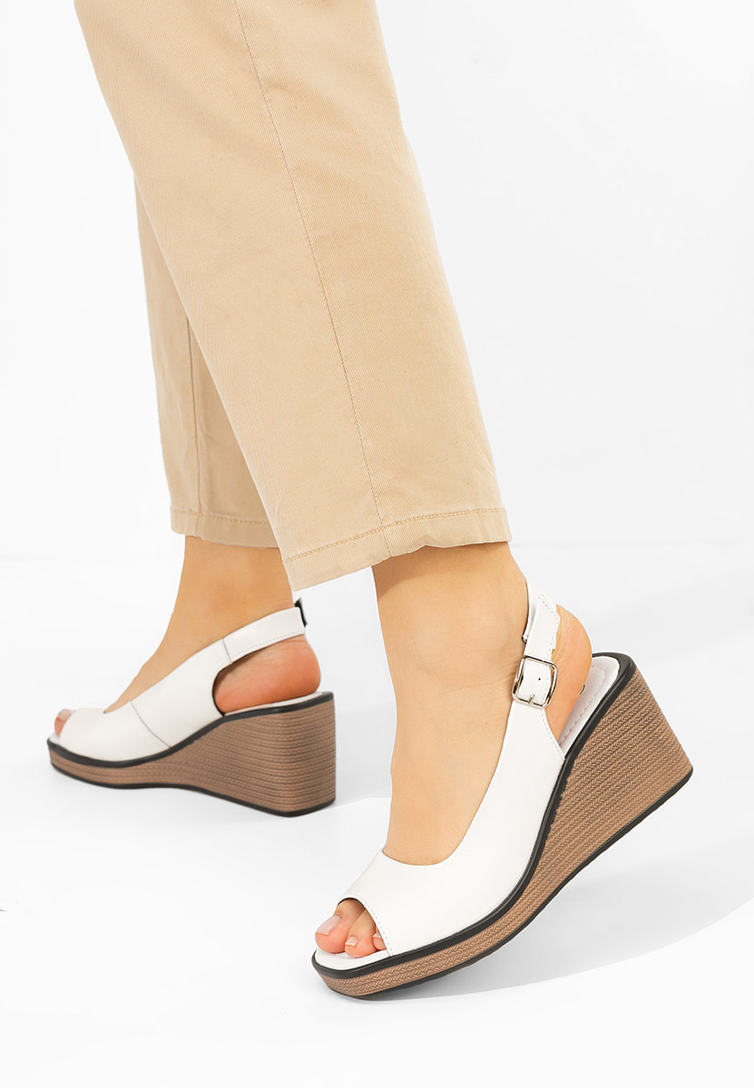 Samiria fehér bőr platform szandál