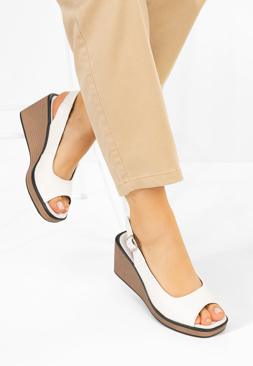 Samiria fehér bőr platform szandál