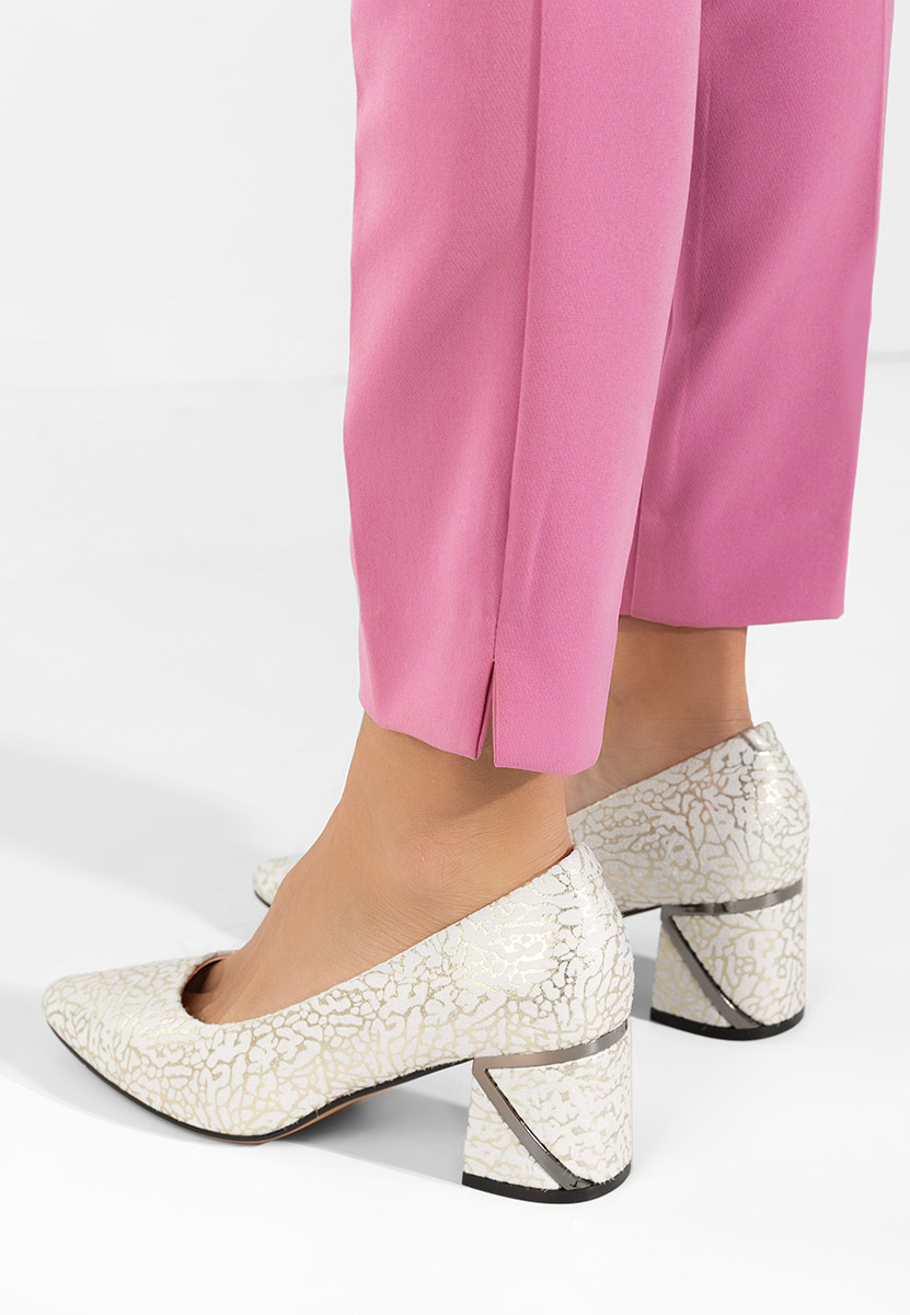 Esperanta ezüst bőr félcipő