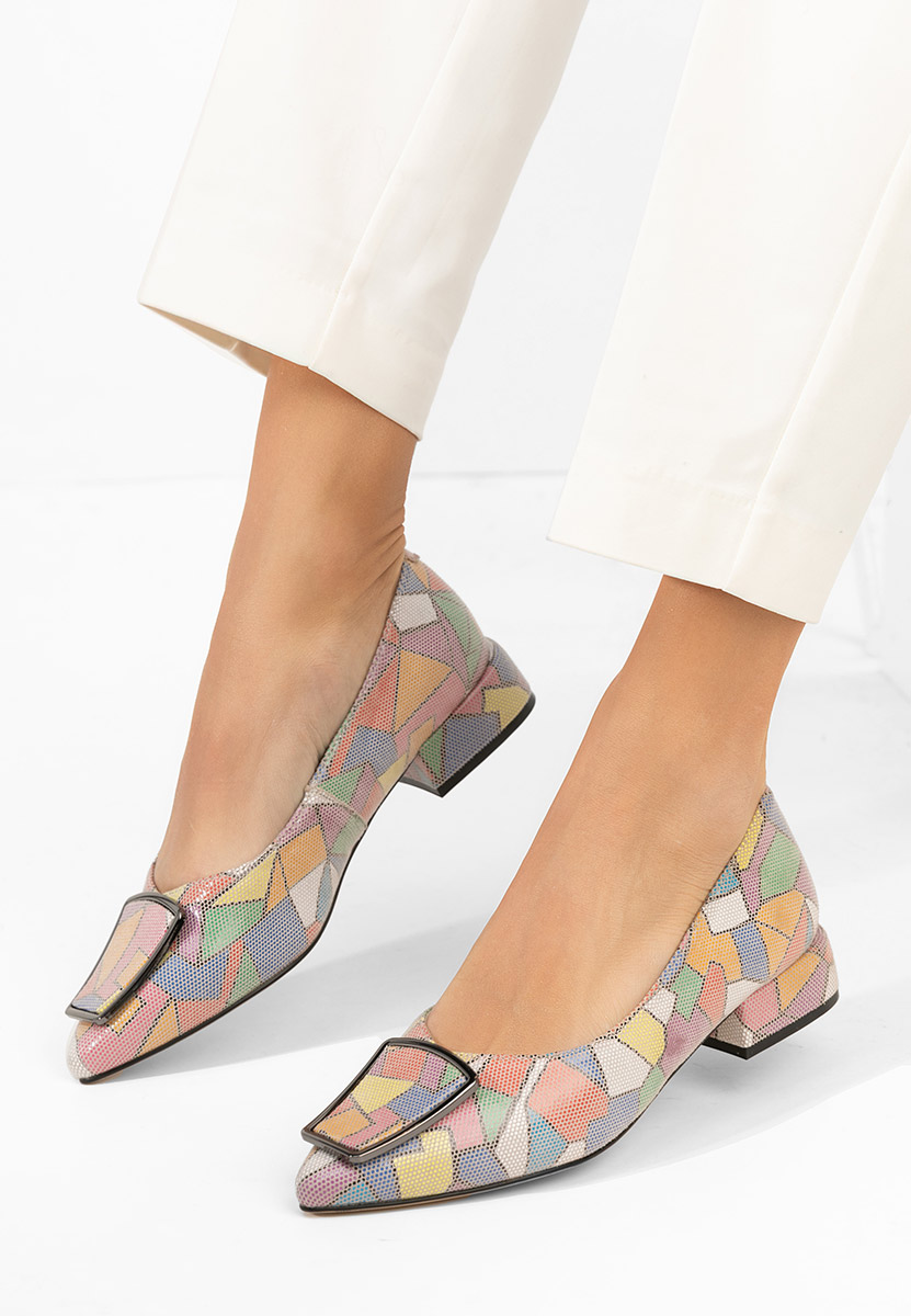 Darila sokszínü alacsony sarkú körömcipő