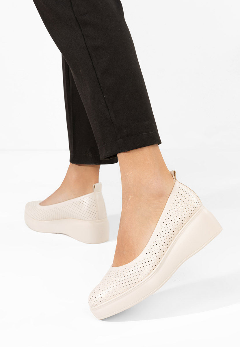 Danetia bézs telitalpú platform cipő