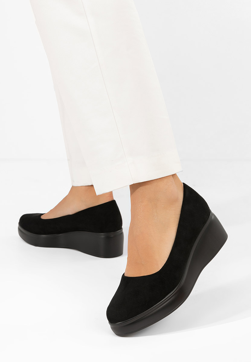 Friderika fekete telitalpú platform cipő