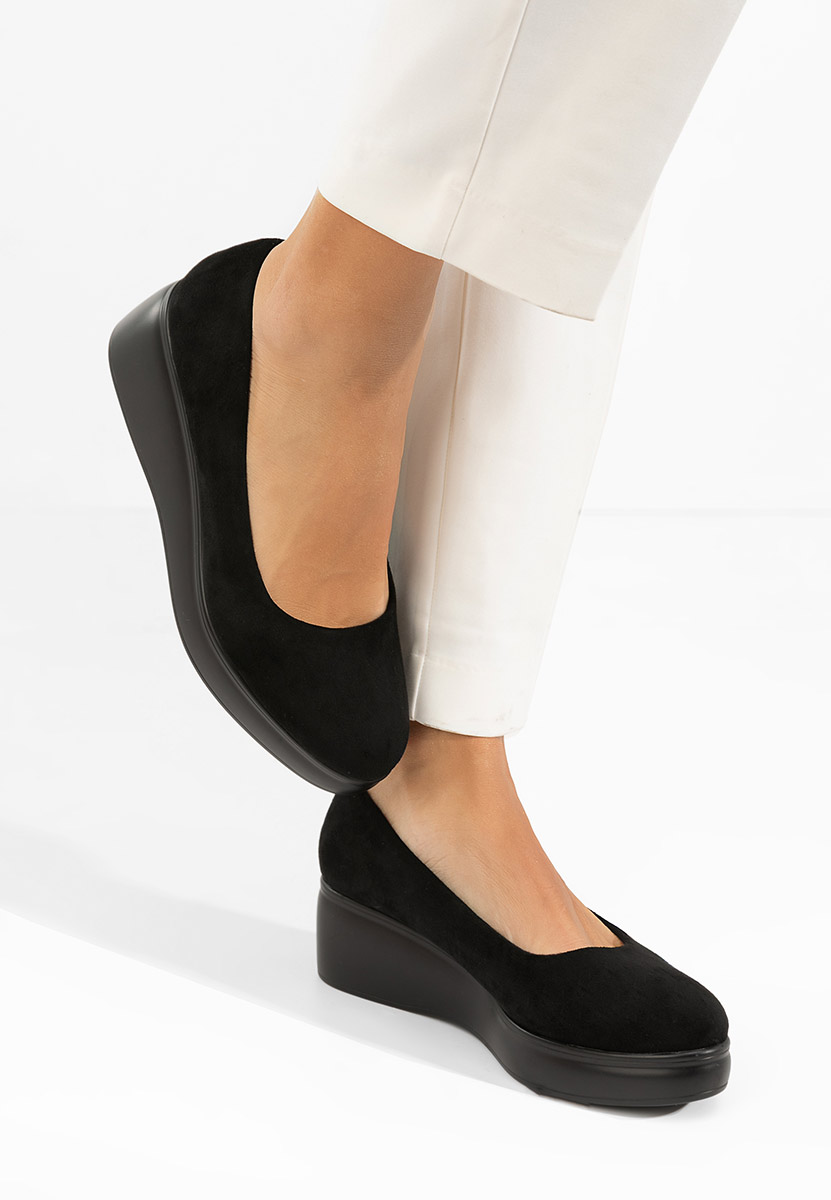 Friderika fekete telitalpú platform cipő