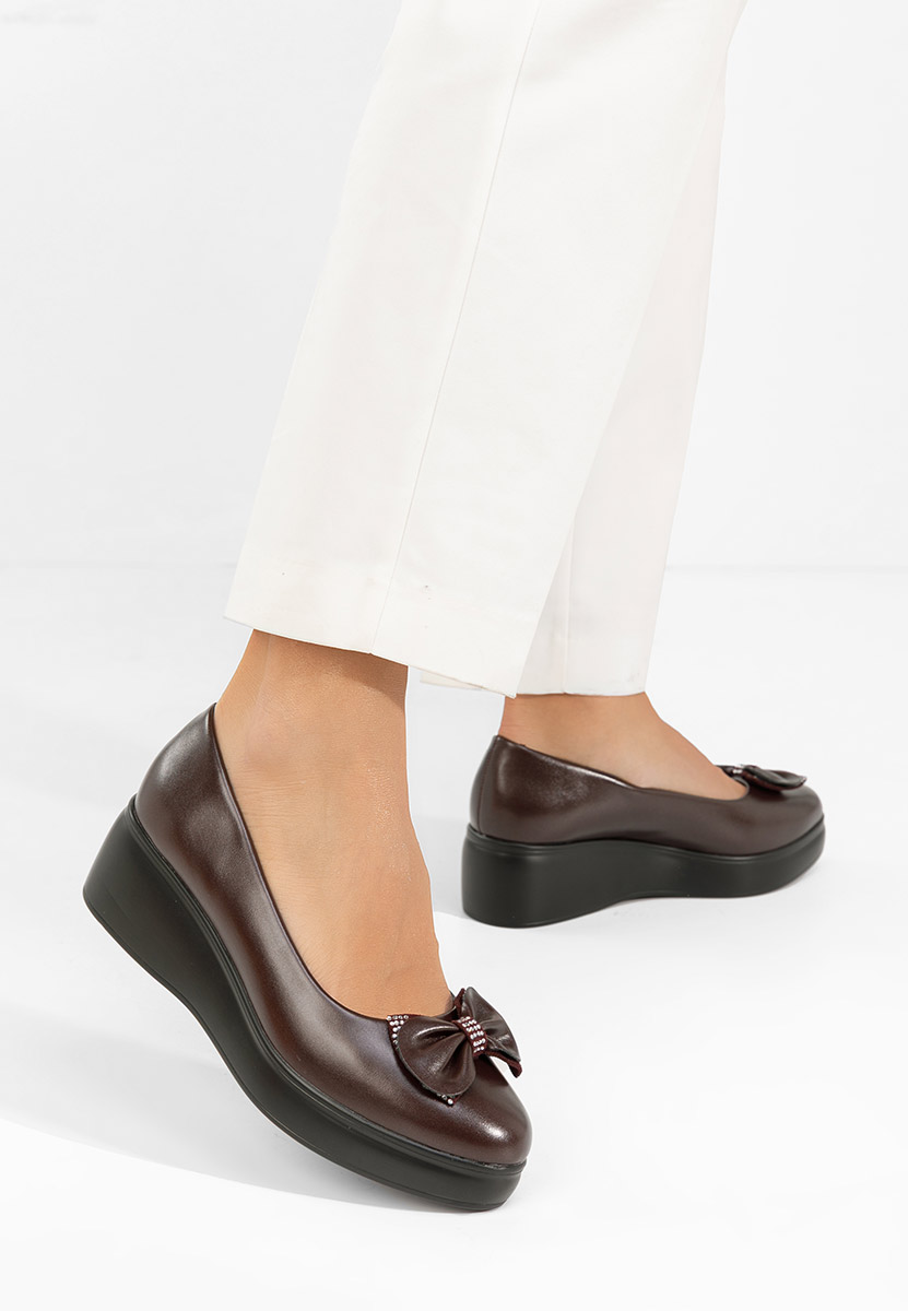 Liliane borvörös telitalpú platform cipő