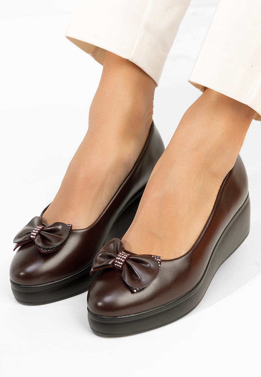 Liliane borvörös telitalpú platform cipő