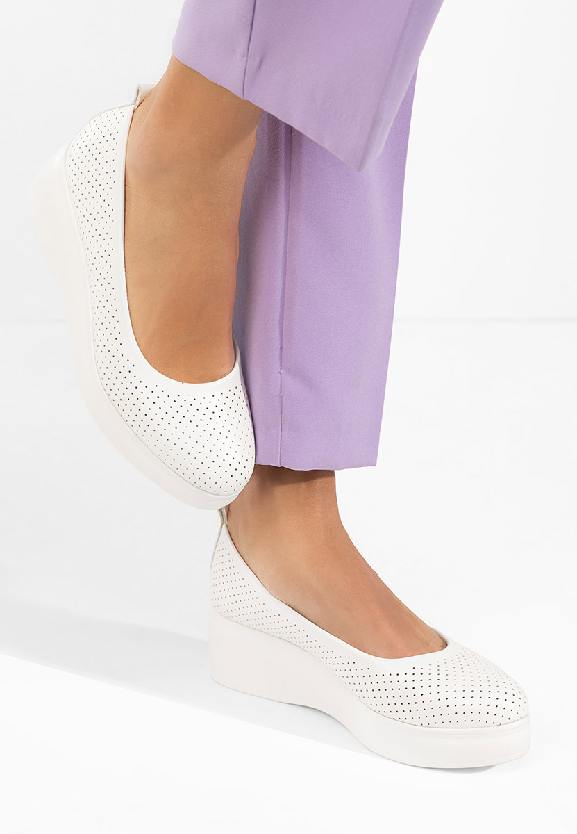 Danetia fehér telitalpú platform cipő