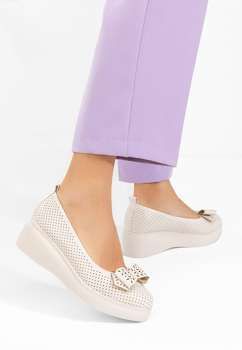 Latefa bézs telitalpú platform cipő