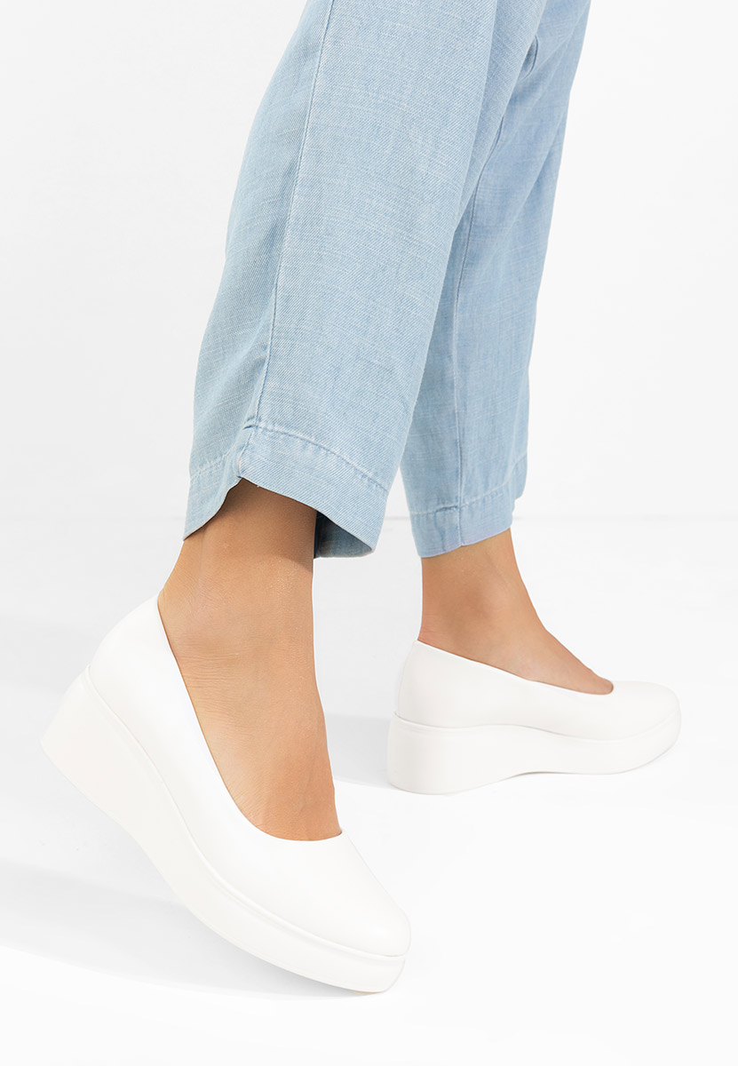 Milanca fehér platform félcipő