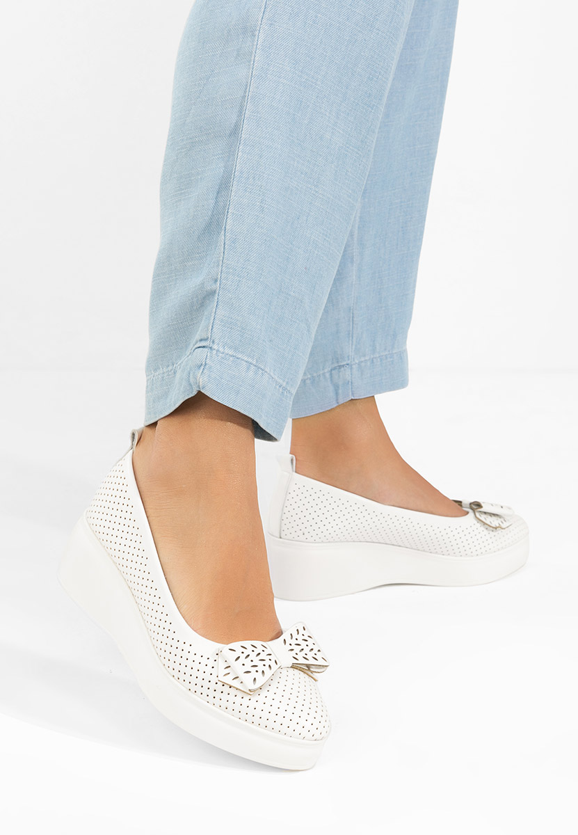 Latefa fehér telitalpú platform cipő