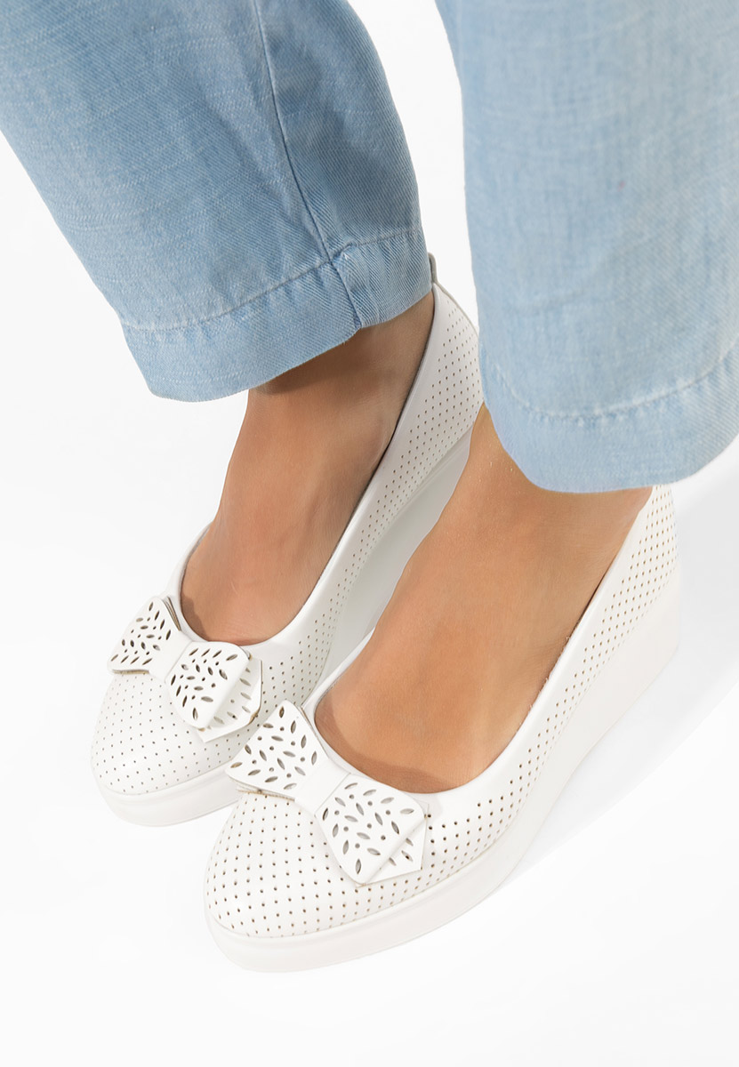 Latefa fehér telitalpú platform cipő