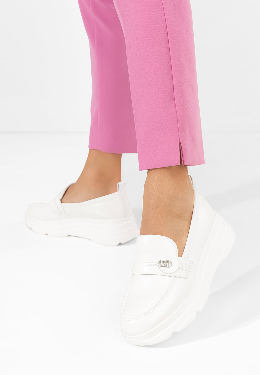 Anhelica fehér platform mokaszin