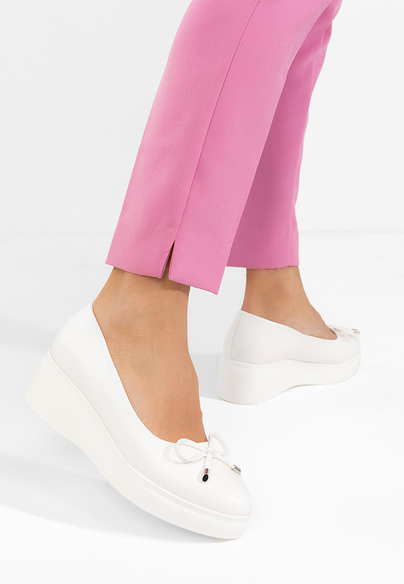 Olmaria fehér telitalpú platform cipő