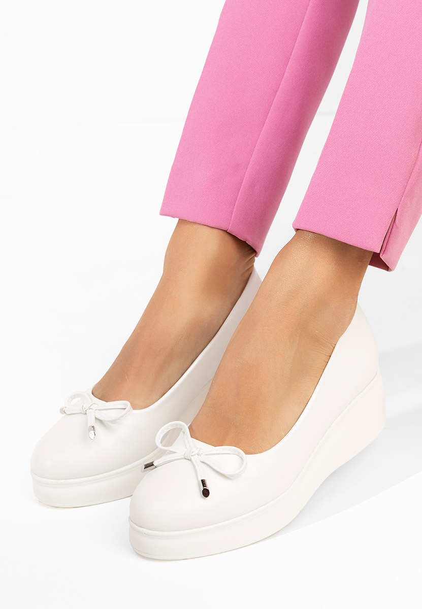 Olmaria fehér telitalpú platform cipő