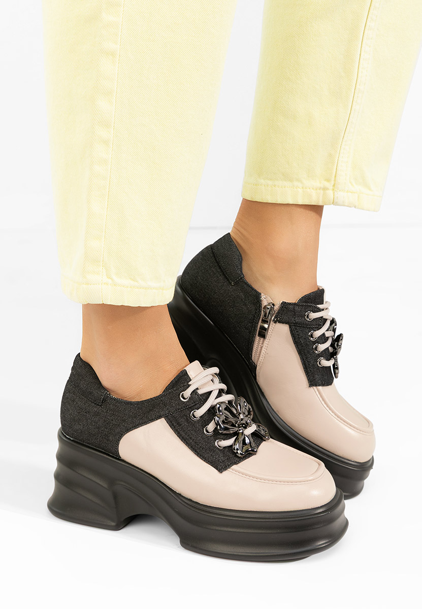 Manilla bézs női loafer cipő